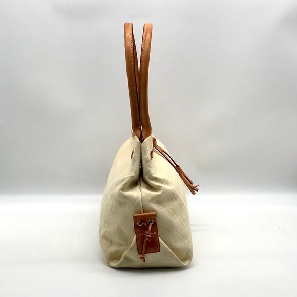 Dooney & Bourke Yellow Canvas Logo Tassel Duffle Bag - Picture 3 of 11